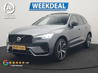 Volvo XC60 T6 AWD R-Design Plug In Hybrid 350pk Dealer O.H. PHEV | Panodak | Adaptive Cruise | Camera | Lederen Sportstoelen Memory & Verwarmd | Harman / Kardon | Stuur Verwarmd | 21"L.M | Apple Carplay | Keyless | Blis | Navigatie | DAB |