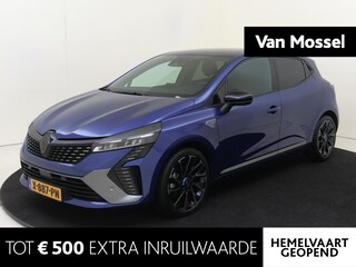 Renault Clio 1.6 E-Tech Full Hybrid 145 esprit Alpine | Pack City Premium | Pack Premium Sound BOSE | Apple Carplay/Android | cruise control adaptief met Stop&Go en stuurhulp | dodehoek detectie | electronic climate control | lederen interieurdelen | lederen/stof bekleding | LED koplampen | lichtmetalen velgen 17" | navigatiesysteem | rijstrooksensor met correctie |