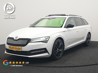 Skoda Superb Combi 1.4 TSI iV Sportline Business Plug In Hybrid 218pk PHEV | Panodak | Adaptive Cruise | Camera | Canton Audio | Alcantara Sportstoelen Memory & Verwarmd | Sfeerverlichting | Apple Carplay | Crystal LED | Stuur Verwarmd | Navigatie | DAB |