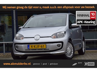 Volkswagen Up 1.0 high up! BlueMotion 5Deurs | Org. NL | APK 2-2027 | 15'' Velgen Met All Season Banden | Airconditioning | Uitneembaar Navigatiesysteem | Centrale Vergrendeling |