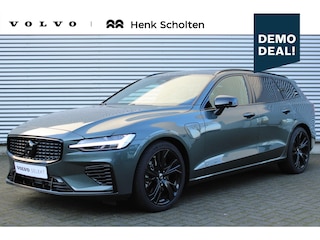 Volvo V60 2.0 T6 Plug-in hybrid AWD Ultra Dark | 19" 5-triplespaaks Glossy Black Diamond Cut | Lederen Bekleding | Google Navigatiesysteem | 360 Graden Camera |Electronic Climate Controle | Voorstoelen Verwarmd En Elektrische Lendesteunen | Verwarmbare Achterbank | Elektrisch Glazen Panorama-Dak |