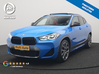 BMW X2 xDrive25e M Sport Plug In Hybrid 220pk Dealer O.H. PHEV | Trekhaak Afn. | Panodak | Adaptive Cruise | Head Up | Camera | Harman / Kardon | Lederen Competition Stoelen Memory & Verwarmd | Keyless | 19"L.M | Sfeerverlichting | Navigatie | DAB |