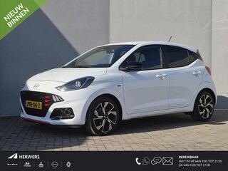 Hyundai i10 1.0 T-GDI N Line 5-zits 101pk Handgeschakeld / Nieuw Model / Fabrieksgarantie tot 06-2028 / Dealer onderhouden / Cruise control / Airco / Navigatie via Apple Carplay of Android Auto / Parkeersensoren achter /