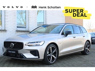Volvo V60 T6 Automaat Plug-in hybrid AWD Ultra Dark | Panoramadak | Premium audio by Harman Kardon | Verwarmbare voorstoelen en achterbank | Stuurwielverwarming | Parkeerverwarming  | Apple carplay/Android auto | Rondom zichtcamera |  Adaptive cruise control |