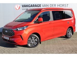 Ford Transit Custom 2.0-170pk Ecoblue 320 L1 Nugget Titanium Automaat. Fabrieksgarantie t/m 03-04-2029 ! Navigatie, Camera, Cilmate Control, Cruise Control, Winter Pack, Metallic lak, LM wielen etc.