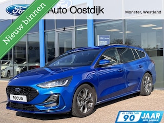 Ford Focus Wagon 1.0 EcoBoost Hybrid ST Line 155PK Automaat Winterpack Cruise Camera Parkeersensoren Climate Full-LED Keyless Privacy Glass *Sportief*