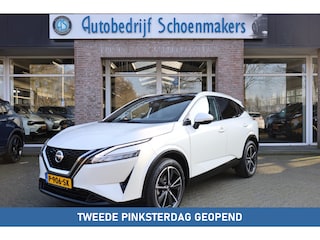 Nissan Qashqai 1.3 MHEV Tekna PANO TREKHAAK CARPLAY HUD 19"LMV ACC HALFLEER DAB ELEK.ACHTERKLEP 2xPDC ZWARTE-HEMEL NAVI NAP ENZ!!