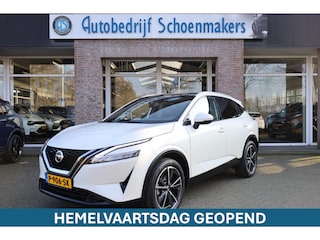 Nissan Qashqai 1.3 MHEV Tekna PANO TREKHAAK CARPLAY HUD 19"LMV ACC HALFLEER DAB ELEK.ACHTERKLEP 2xPDC ZWARTE-HEMEL NAVI NAP ENZ!!