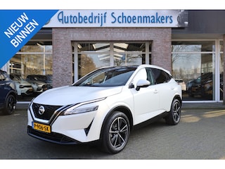 Nissan Qashqai 1.3 MHEV Tekna PANO TREKHAAK CARPLAY HUD 19"LMV ACC HALFLEER DAB ELEK.ACHTERKLEP 2xPDC ZWARTE-HEMEL NAVI NAP ENZ!!