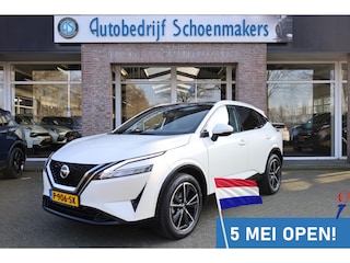 Nissan Qashqai 1.3 MHEV Tekna PANO TREKHAAK CARPLAY HUD 19"LMV ACC HALFLEER DAB ELEK.ACHTERKLEP 2xPDC ZWARTE-HEMEL NAVI NAP ENZ!!