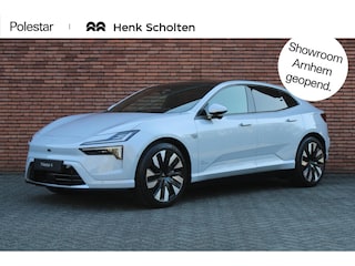 Polestar 4 Long Range Single Motor Prime 100 kWh Panoramisch dak, Pilot Assist, 360° 3D Camera,  Harman Kardon Premium Sound,​  Swedish gold striped seatbelt, Onderste Carroserie kleuren in lakkleur, Head-up display, Verlicht logo, Pixel LED-koplampen met adaptief groot licht, Touchscreen achterin, 12-voudig verstelbare stoelen, Elektrisch verstelbare achterstoelen, Verwarmd stuurwiel en verwarmbare achterstoelen,  Klimaatregeling met 3 zones, Intelligente luchtreiniging,  22 kW AC-laden