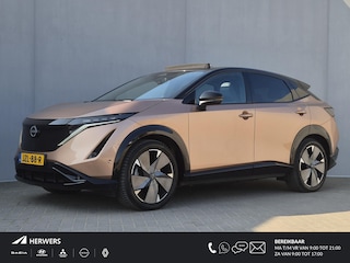 Nissan Ariya e-4ORCE Evolve+ Pack 87 kWh Automaat / Accu SOH 99% / Fabrieksgarantie tot 07-2027 / CCS snelladen / WLTP bereik 498 km bereik stad 612 km / Head Up Display / Glazen schuif- en kanteldak / Stuur-, Stoel & Achterbank verwarming / Elektrische achterklep / Stoelverkoeling / Bose Audio Systeem /