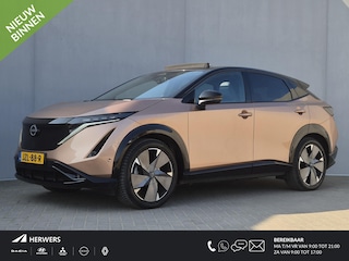 Nissan Ariya e-4ORCE Evolve+ Pack 87 kWh Automaat / Accu SOH 99% / Fabrieksgarantie tot 07-2027 / CCS snelladen / WLTP bereik 498 km bereik stad 612 km / Head Up Display / Glazen schuif- en kanteldak / Stuur-, Stoel & Achterbank verwarming / Elektrische achterklep / Stoelverkoeling / Bose Audio Systeem /