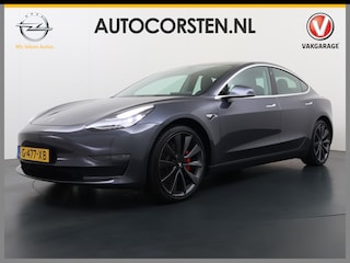 Tesla Model 3 **Gereserveerd** Performance 513pk AWD Lmv 20" AutoPilot Panoramadak Adaptive Cruise Camera's Leer Pdc Wifi Ecc Elektr.Stuur+Stoel+Geheugen Stoel+Bank-Verwarmd Keyless Wifi 4WD Origineel Nederlandse Auto SOH 83%