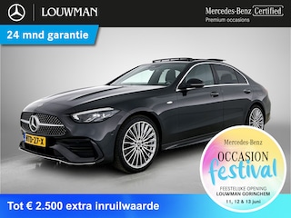 Mercedes-Benz C-klasse 300 e Business Solution AMG AMG Line | NIght Pakket | Panorama Schuif-Kanteldak | !9 Inch AMG Velgen | Memory Voorstoelen. Inclusief 24 maanden MB Certified garantie voor Europa.