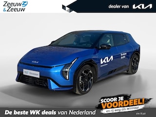 Kia EV4 GT-PlusLine 81.4 kWh | 17% bijtelling | 584 km WLTP-actieradius | Dodehoek camera | 360 camera | Elektrisch verstelbare stoelen incl. geheugenfunctie | Harman/Kardon audio-installatie | Glazen schuif-/kanteldak | Stoelverwarming- en ventilatie | Draadloos