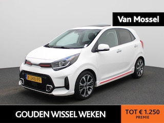 Kia Picanto 1.0 T-GDi GT-Line 5p | Navigatie | Schuifdak | Stoel/Stuur verwarming | Apple Carplay / Android Auto | Achteruitrijcamera | Leder | Parkeersensoren | Climate Control | Lichtmetalen Velgen |