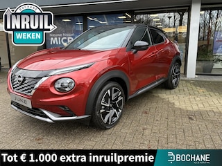 Nissan Juke 1.6 Hybrid N-Design Nieuw uit voorraad leverbaar| Navigatiesysteem | Elektrisch bedienbare ramen voor- en achter | Parkeersensoren voor- en achter | Adaptieve Cruise Control | Stoel- en stuurverwarming | 3 jaar fabrieksgarantie