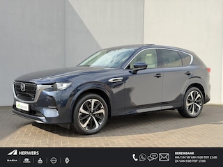 Mazda CX-60 2.5 e-SkyActiv PHEV Takumi / Panoramadak / Trekhaak Wegklapbaar / Lederen Bekleding / Camera / Head up Display / Navigatie / Stoelverwarming / Stoel Verkoeling / Apple Carplay & Android Auto / Elektr. Stuurwiel / Dodehoek Detectie / Schuif Kantel Dak /