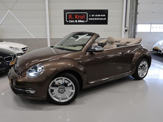Volkswagen Beetle cabrio 1.2 TSI 70'S Leer 18 inch Beige kap Toffeebruin Xenon Airco-ecc Parkeersensoren 1e Eigenaar 70's uitvoering Nieuwstaat! dealer onderhouden windscherm
