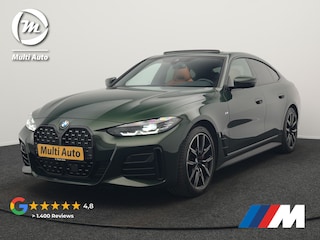 BMW 4-serie Coupé 430i M Sport 245pk Dealer O.H Sanremo Green | Panodak | Lederen Competition Stoelen Memory & Verwarmd | Adaptive Onderstel | 360 Camera | Harman & Kardon | 19" L.M | Carbon | Apple Carplay | Navigatie | Blis | Virtual | DAB |