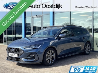 Ford Focus Wagon 1.0 EcoBoost Hybrid ST Line X 155PK Automaat Afn. Trekhaak Panodak Winterpack Adaptieve Cruise Camera Blind-Spot Parkeersensoren Keyless B&O Full-LED Climate *1500KG Trekgewicht*