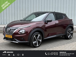 Nissan Juke 1.6 Hybrid N-Design / Eerste Eigenaar / Dealer Onderhouden / Navigatie / Trekhaak / 360 Graden Camera / Stoel- en Stuurverwarming / Verwarmde Voorruit / Adaptieve Cruise Control / Apple CarPlay/Android Auto /
