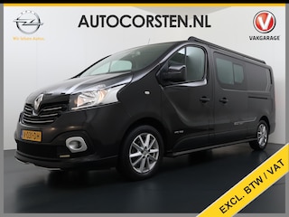 Renault Trafic DCi 146PK L2H1 D.C. Leer Formula Edition Dubbele Cabine 6-Pers. EURO6 Camera Navi ECC Cruise Control Trekhaak Pdc T29 1.6DCi 2X Schuifdeur Lat om Lat Betonplex Vloer Lmv 17" Regen-Lichtsensor Achterdeuren 2.000kg trekvermogen Origineel Nederlands Zeer compleet!