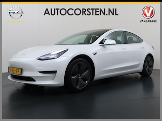 Tesla Model 3 SR+ 325PK Trekhaak LFP-Accu AutoPilot Leer Pano-Dak Adaptive Cruise Lmv 18" Camera's Elektr.-Stuur+Stoelen+Spiegels+Geheugen+Easy-Entry+Verwarmde stoelen Park assistent Pdc WIFI Ecc Lane-Assist Speed-Assist SOH 92% Ecc Navi Led DAB Voorverwarmen interieur via App Keyless One-Pedal-Drive 1.000KG Trekgewicht 1e Eigenaar Origineel Nederlandse Auto Fabrieksgarantie op Accu en Motor tot 14-12-2028/160.000km