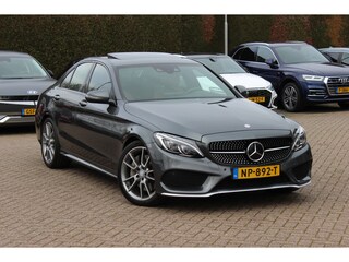 Mercedes-Benz C-klasse 450 AMG 4MATIC / Schuifdak / Camera / Head-up / Designo Leder / Sfeerverlichting / 19'' / Burmester / Memory seats / Keyless / Dodehoek / DAB / Stoelverwarming / Cruise Control / Alarm Klasse 3 / COMAND