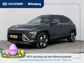 Hyundai Kona 1.6 GDI HEV Premium Sky | Lage km-stand! | Schuifdak | Ivoor leder | Memory | Stoel + stuurverwarming | El. bed. achterklep |