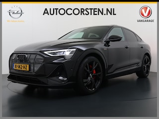 Audi E-tron 55 Quattro S-Line 408pk 95kWh Pano-Schuif-Dak LED Sport-Stoel-Leer/Alcantara Luchtvering 21" Trekhaak Adaptive-Cruise Spoor-Assist Navi Park-Assist PDC-a+v Ecc Edition SOH 89% Rode-Remklauwen Zwarte-Hemel Audi-Smartphone-Interface Stoelverwarming Memory Elek.Achterklep DAB Lmv Privacy Glas Led Keyless Actieve Luidspreker 1e Eigenaar Origineel Nederlandse Auto € 93.000 nieuw 1.800kg Trekvermogen