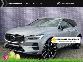 Volvo XC60 2.0 T6 Plug-in hybrid AWD Ultimate Bright | Long range | Trekhaak | Adaptive cruise control | Head-up display | Harman/Kardon audio | Dode hoek detectie BLIS | Stoelverwarming voor + achter | Stuurverwarming | Elektrische stoelverstelling |