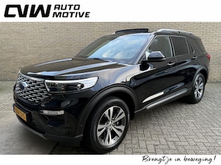 Ford Explorer 3.0 V6 EcoBoost 457pk PHEV Platinum | Panoramadak | 360 camera | Adaptieve cruise | Afneembare trekhaak | Lederen bekleding | Navigatie | Apple CarPlay / Android Auto | 20 inch LMV | Dodehoekdetectie | Stoelverwarming&koeling | Bang&Olufsen | Elektrische achterklep | Volledig onderhouden