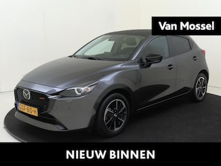 Mazda 2 1.5 e-SkyActiv-G 90 Homura Aka | airco automatisch | Apple Carplay/Android | cruise control | dodehoek detectie | lederen interieurdelen | LED koplampen | lederen/stof bekleding | lichtmetalen velgen 16" | rijstrooksensor met correctie | voorstoelen verwarmd |