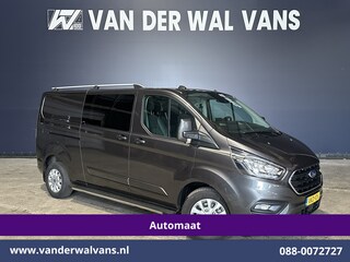 Ford Transit Custom 2.0 TDCI 131pk Automaat L2H1 Dubbele Cabine Euro6 Airco | 2x zijdeur | 5-Zits | Camera | Apple Carplay | LED Android Auto, Cruisecontrol, Trekhaak, Parkeersensoren, LM velgen, Leder, Stoelverwarming, Verwarmde voorruit, Sidebars, Dakdragers, Elektrisch verstelbare bestuurdersstoel