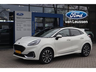 Ford Puma 125PK HYBRID VIGNALE AUTOMAAT TREKHAAK LEDER STUUR/STOELVERWARMING SCHUIFDAK APPLE/ANDROID NAVIGATIE