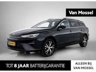 MG 5 Electric Standard Range Luxury 50 kWh | Apple Carplay/Android | cruise control adaptief | electronic climate control | file assistent | lederen bekleding | LED koplampen | lichtmetalen velgen 17" | navigatiesysteem full map | rijstrooksensor met correctie | voorstoelen verwarmd |