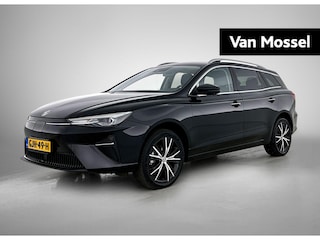 MG 5 Electric Standard Range Luxury 50 kWh | Apple Carplay/Android  | cruise control adaptief | electronic climate control | file assistent | lederen bekleding | LED koplampen | lichtmetalen velgen 17" | navigatiesysteem full map | rijstrooksensor met correctie | voorstoelen verwarmd |