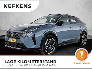 Peugeot 3008 SUV EV GT Exclusive 73 kWh 210pk | DEMO | 526km WLTP Actieradius | Navigatie | Schuif-/kanteldak | 360° camera | Lederen AGR stoel elektrisch+geheugen+massage | FOCAL HiFi | Adaptieve cruise control | Handsfree achterklep | Matrix LED koplampen | Stoel- en stuurverwarming | Keyless | Draadloze Apple Carplay / Android Auto + telefoonlader | Dodehoeksensor | Parkeersensoren v+a | Donker getint glas | 19" Lichtmetalen velgen |