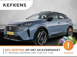 Peugeot 3008 SUV EV GT Exclusive 73 kWh 210pk | DEMO | 526km WLTP Actieradius | Navigatie | Schuif-/kanteldak | 360° camera | Lederen AGR stoel elektrisch+geheugen+massage | FOCAL HiFi | Adaptieve cruise control | Handsfree achterklep | Matrix LED koplampen | Stoel- en stuurverwarming | Keyless | Draadloze Apple Carplay / Android Auto + telefoonlader | Dodehoeksensor | Parkeersensoren v+a | Donker getint glas | 19" Lichtmetalen velgen |