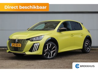 Peugeot 208 GT | Armsteunen op de voorportieren bekleed met kunstleder met groen sierstiksel (GT-Line) | Climate Control | Dashboard en deurpanelen in kunststof met carboneffect
