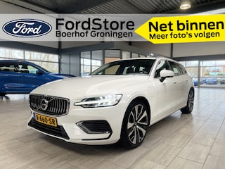 Volvo V60 2.0 T6 Plug-in hybrid AWD 350 pk Essential Bright | Leer | Camera | Google Navi | Adapt. cruise | Digitaal display | 19"