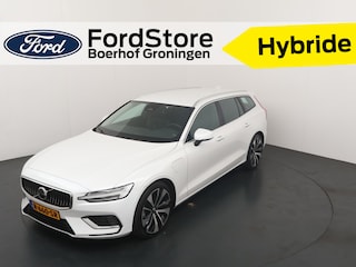 Volvo V60 2.0 T6 Plug-in hybrid AWD 350 pk Essential Bright | Leer | Camera | Google Navi | Adapt. cruise | Digitaal display | 19"