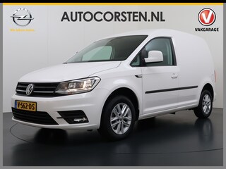 Volkswagen Caddy 2.0TDI Automaat Airco Navi Cruise Control Comfort-Stoelen Pdc Bluetooth Lmv Euro 6 L1H1 BMT Highline Achterklep Schuifdeur Zijruit Betonplex Vloer Lat om Lat Inbouwkast 1ste Eigenaar Unieke km.stand! Origineel Nederlandse Auto incl. NAP