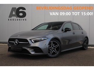 Mercedes-Benz A-klasse 180 AMG Night Pakket Automaat Panoramadak Sfeerverlichting Keyless Half Leder Full LED 18 inch Widescreen Navigatie Camera Stoelverwarming