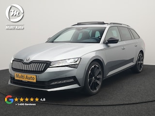 Skoda Superb Combi 1.4 TSI iV Sportline PHEV 218pk Dealer O.H | Panodak | Crystal LED | Camera | Alcantara Sportstoelen Memory & Verwarmd | Cruise Control | Sfeerverlichting | Apple Carplay | Keyless | Navigatie | Virtual | DAB | 19"L.M | Plug In Hybrid |