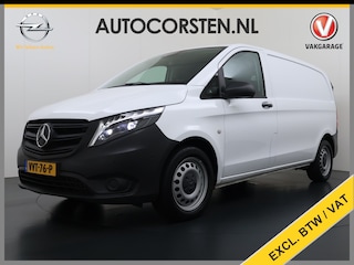 Mercedes-Benz Vito 116CDI Automaat Trekhaak Navi Ecc Cruise Control Euro 6 Camera Bluetooth Sortimo Kasten Stoelverwarming Cruise Control Pdc Lane Assist Betonplex Vloer Schuifdeur Achterdeuren Licht-/regensensor Zijwind assistent 1e Eigenaar 2.500KG Trekgewicht