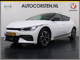 Kia EV6 GT-Line 77.4kWh SOH 100% Warmtepomp V2L Panorama-schuifdak Meridian-Audio Head-Up Stoel-Massage+Ventilatie Elek.Stoelen+Memory 360°Camera Adap.Cruise Apple Carplay Android Auto Navi Ecc Stuur+Stoelverwarming Matrix Led Pdc DAB Elek.Achterklep Lmv Lane Assist Privacy Glas Laden tot 240kW 1e Eigenaar Origineel Nederlandse Auto