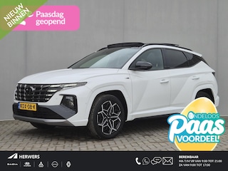 Hyundai Tucson 1.6 T-GDI PHEV N Line Sky 4WD Automaat / Trekgewicht 1.350 kg / Elektrische achterklep / EAER bereik 62 km bereik stad 74 km / Stuur- Stoel & Achterbankverwarming / Glazen schuif- en kanteldak / Rondomzicht camera / Adaptief cruise control / Apple Carplay Android Auto /